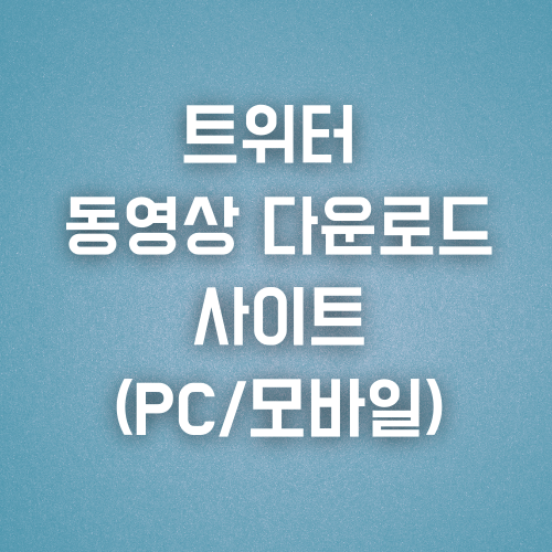 트위터 동영상 다운로드 사이트 (3초 초간단 저장) 이미지 1