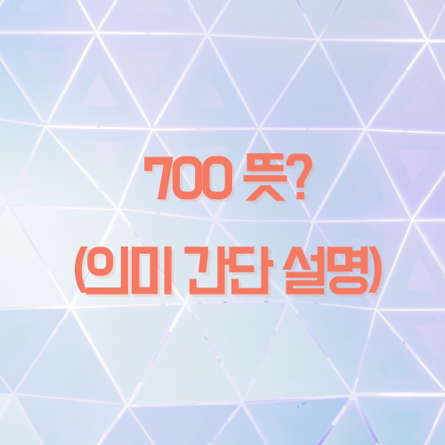 700 뜻? (간단 설명) -유행어 신조어 의미 맞아요. 이미지 1