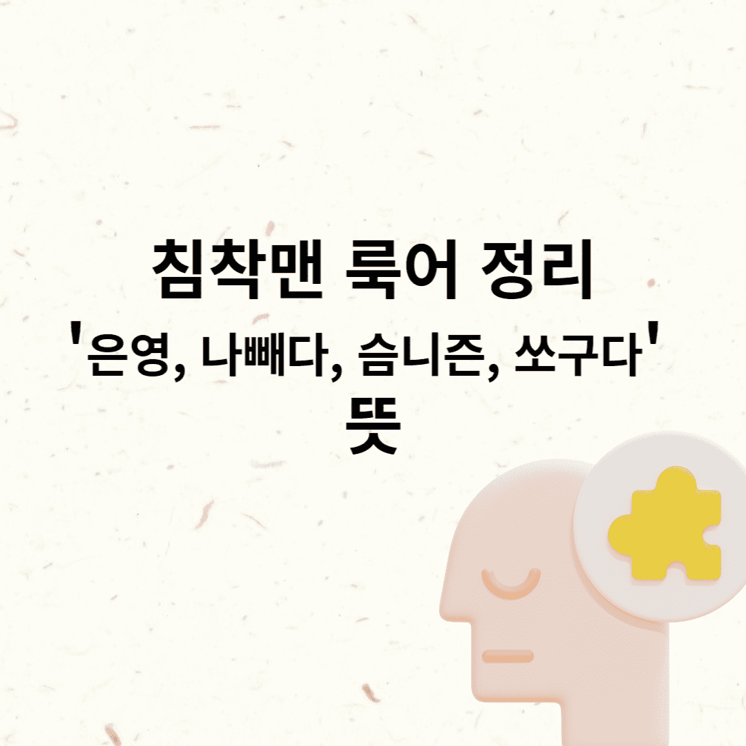 침착맨이 말하는 룩어 '은영, 나빼다, 슴니즌, 쏘구다' 뜻 썸네일